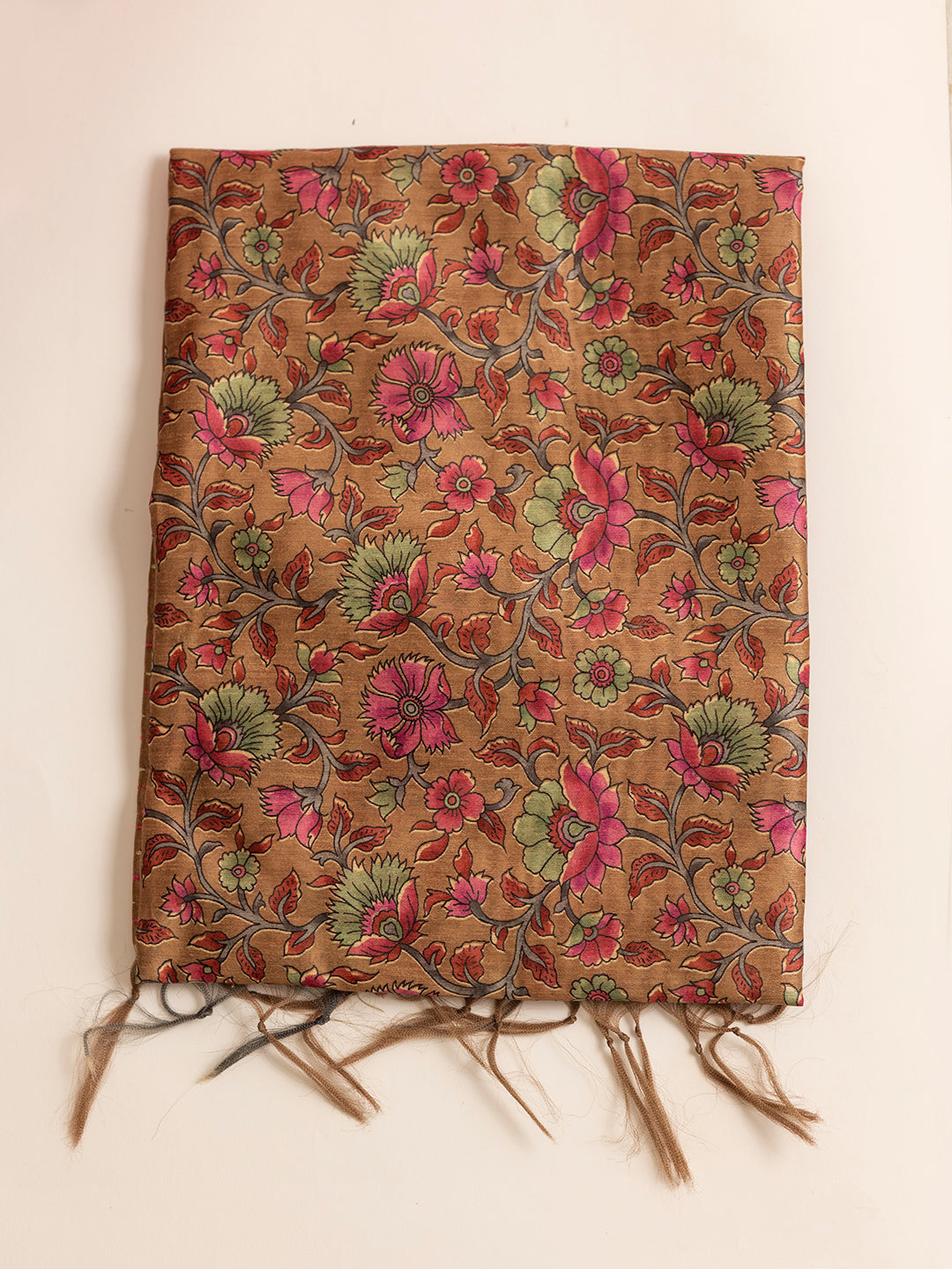 Women Brown Flower Printed Semi Tussar Saree ST233