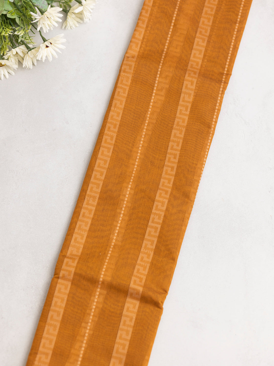 Women Mustard Kora Cotton Saree PCS178