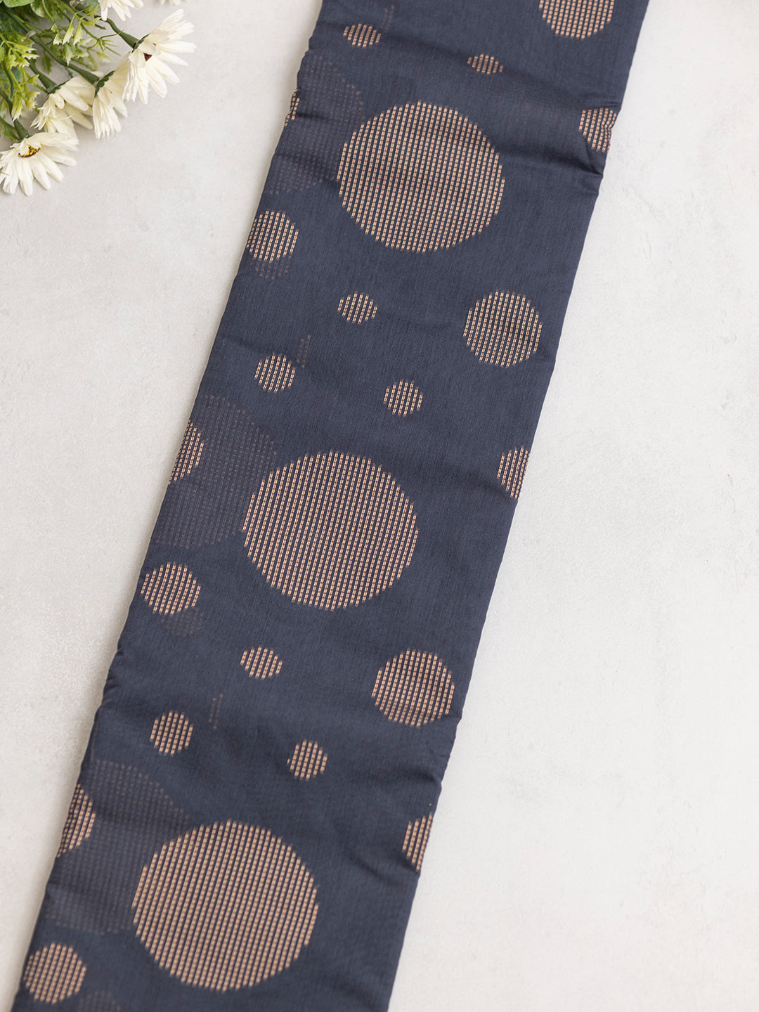 Women Greyish Blue Kora Cotton Saree PCS181