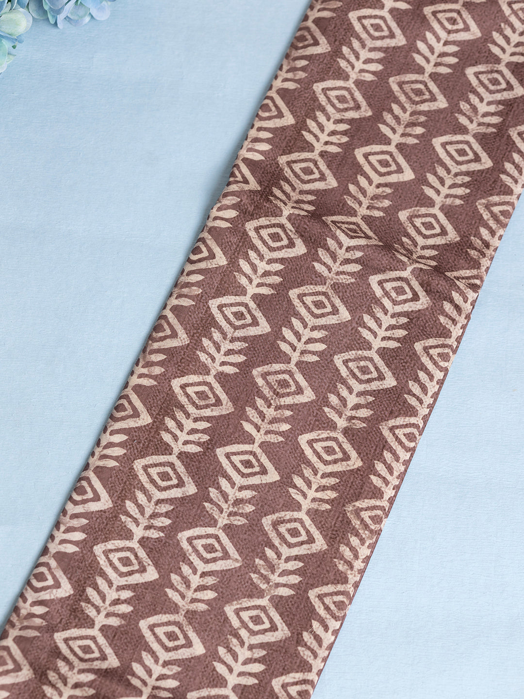 Women Brown Semi Tussar Printed Saree ST242