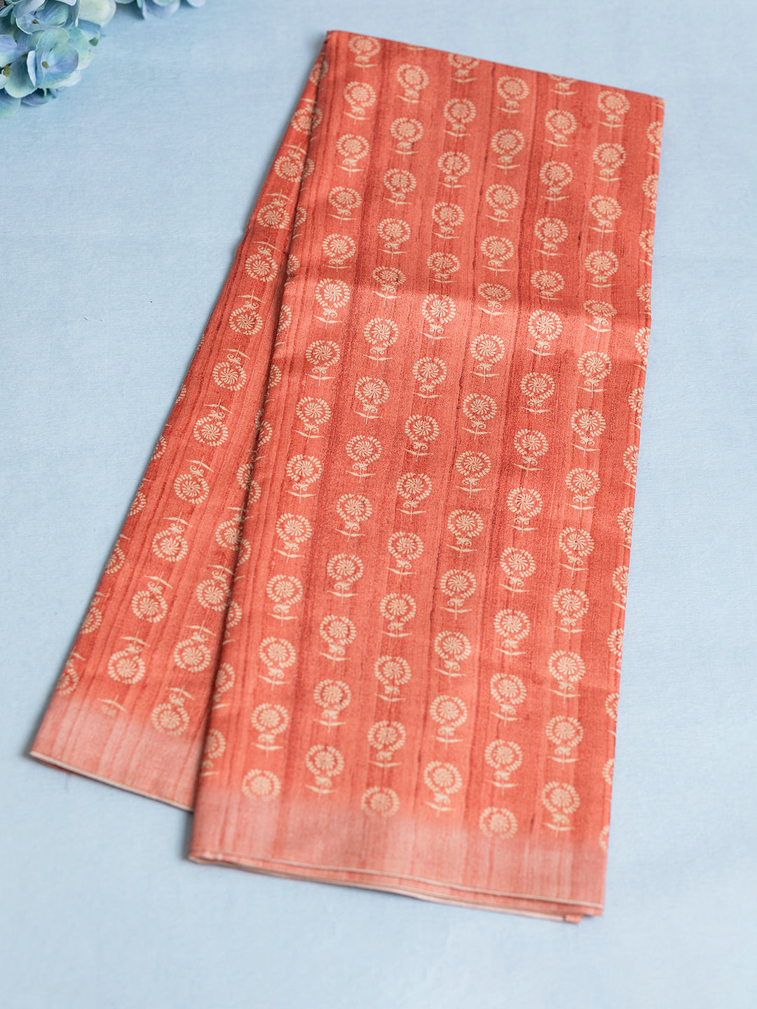 Women Orange Semi Tussar Printed Saree ST237