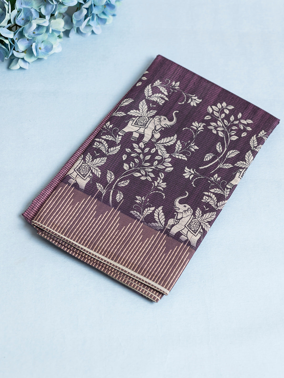 Women Pink Semi Tussar Printed Saree ST241