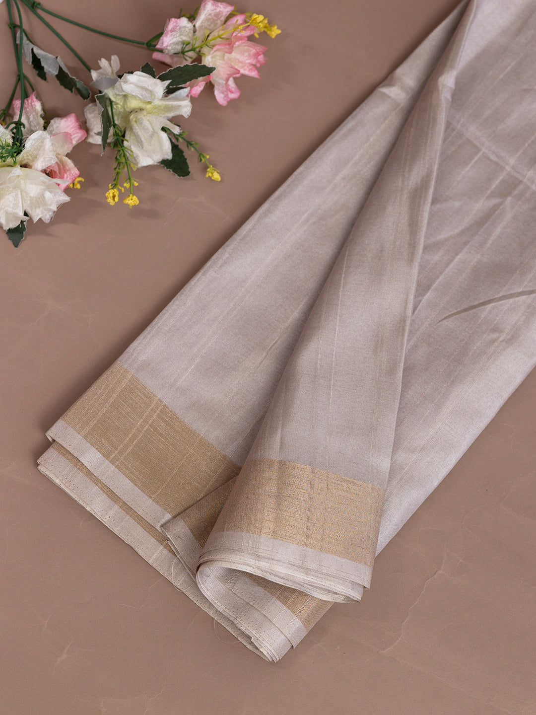 Women Semi Raw Silk Saree Grey SRS96