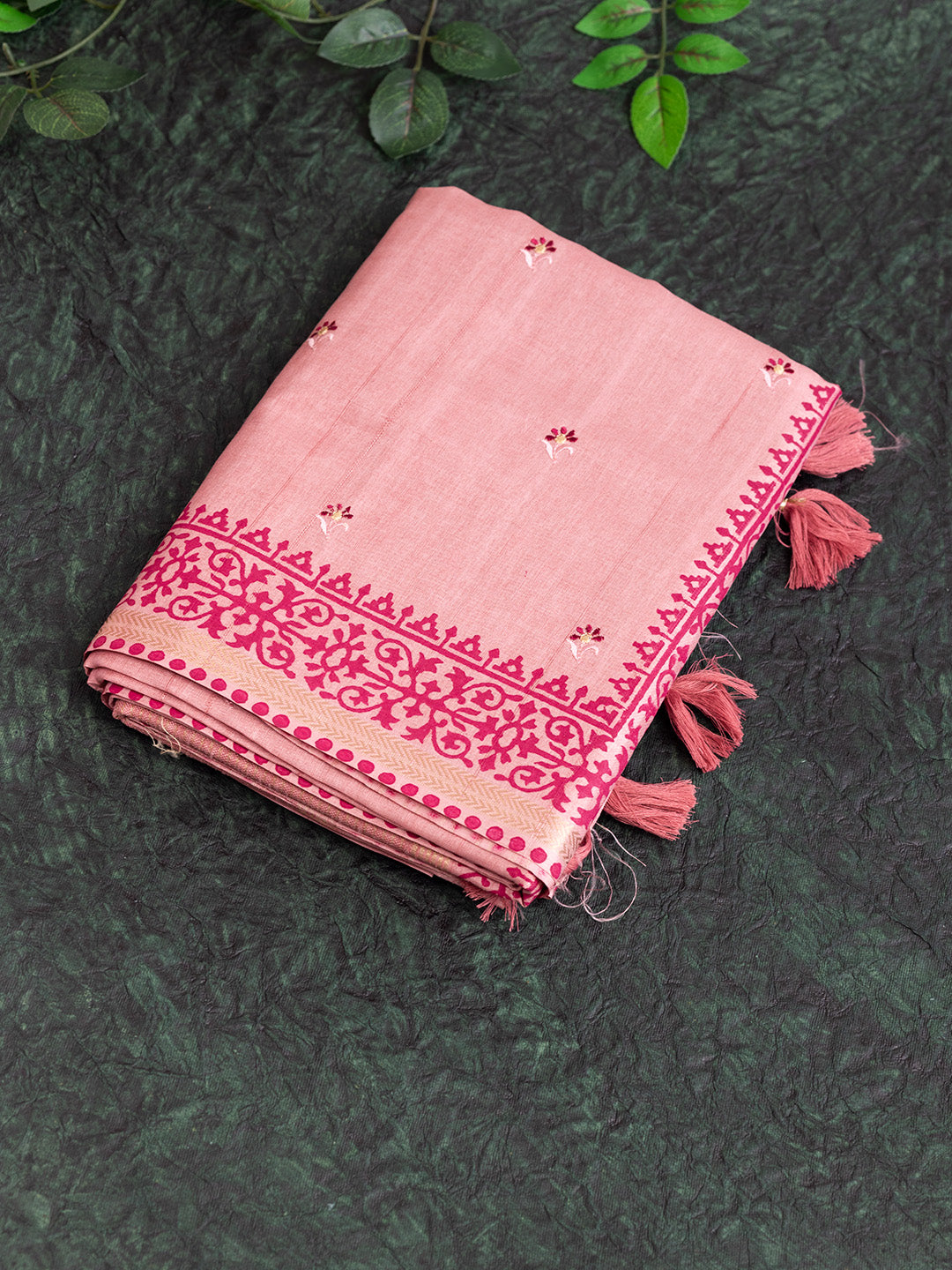 Women Semi Raw Silk Saree Pink SRS100