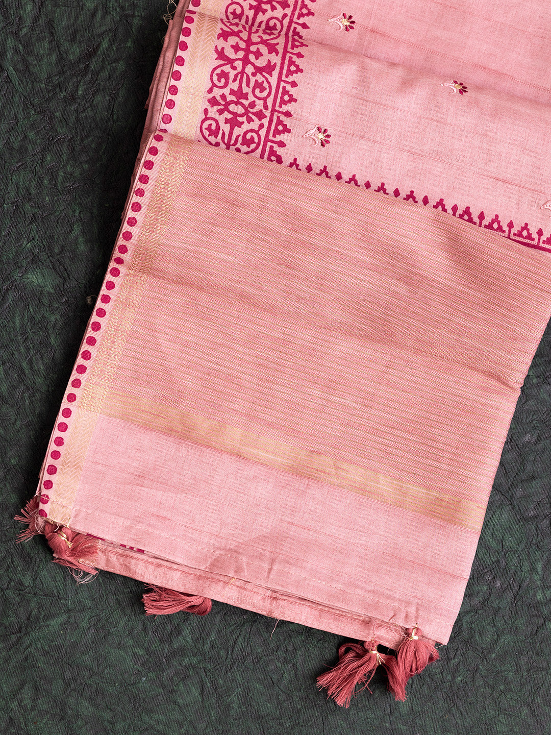 Women Semi Raw Silk Saree Pink SRS100