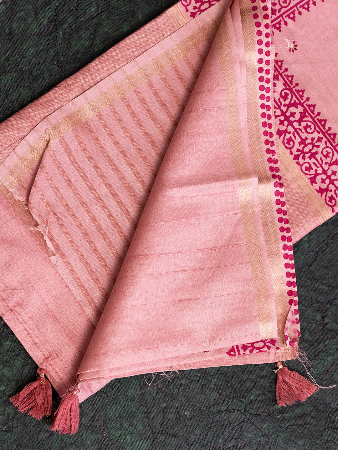 Women Semi Raw Silk Saree Pink SRS100