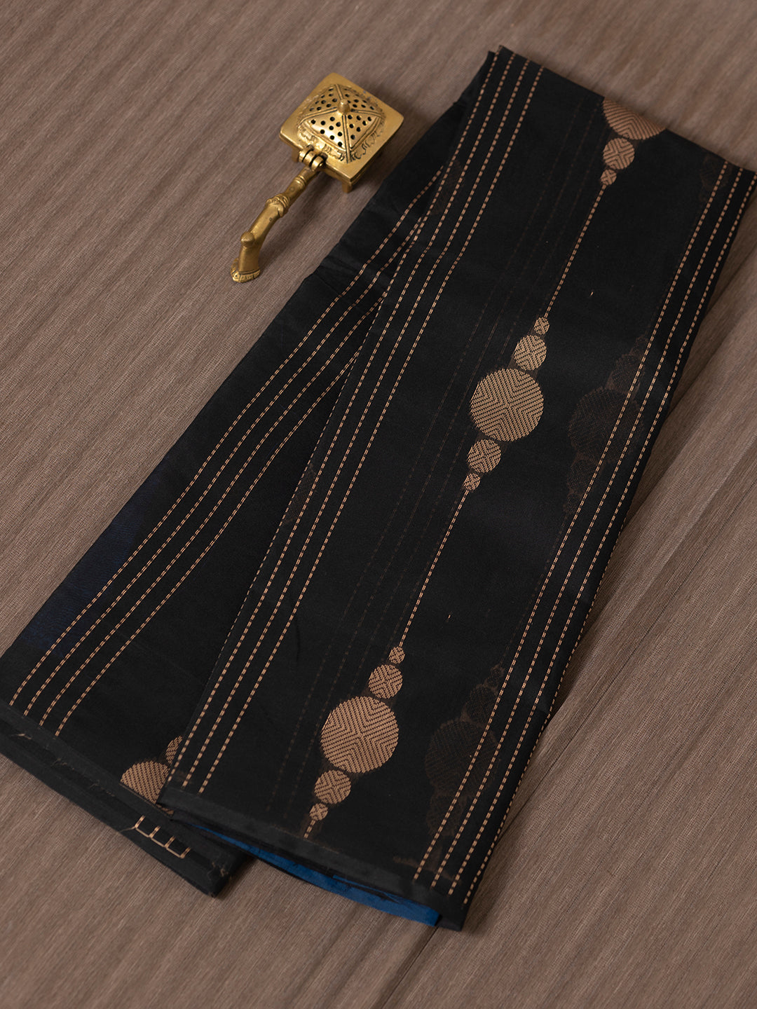 Women Black Kora Cotton Saree PCS148