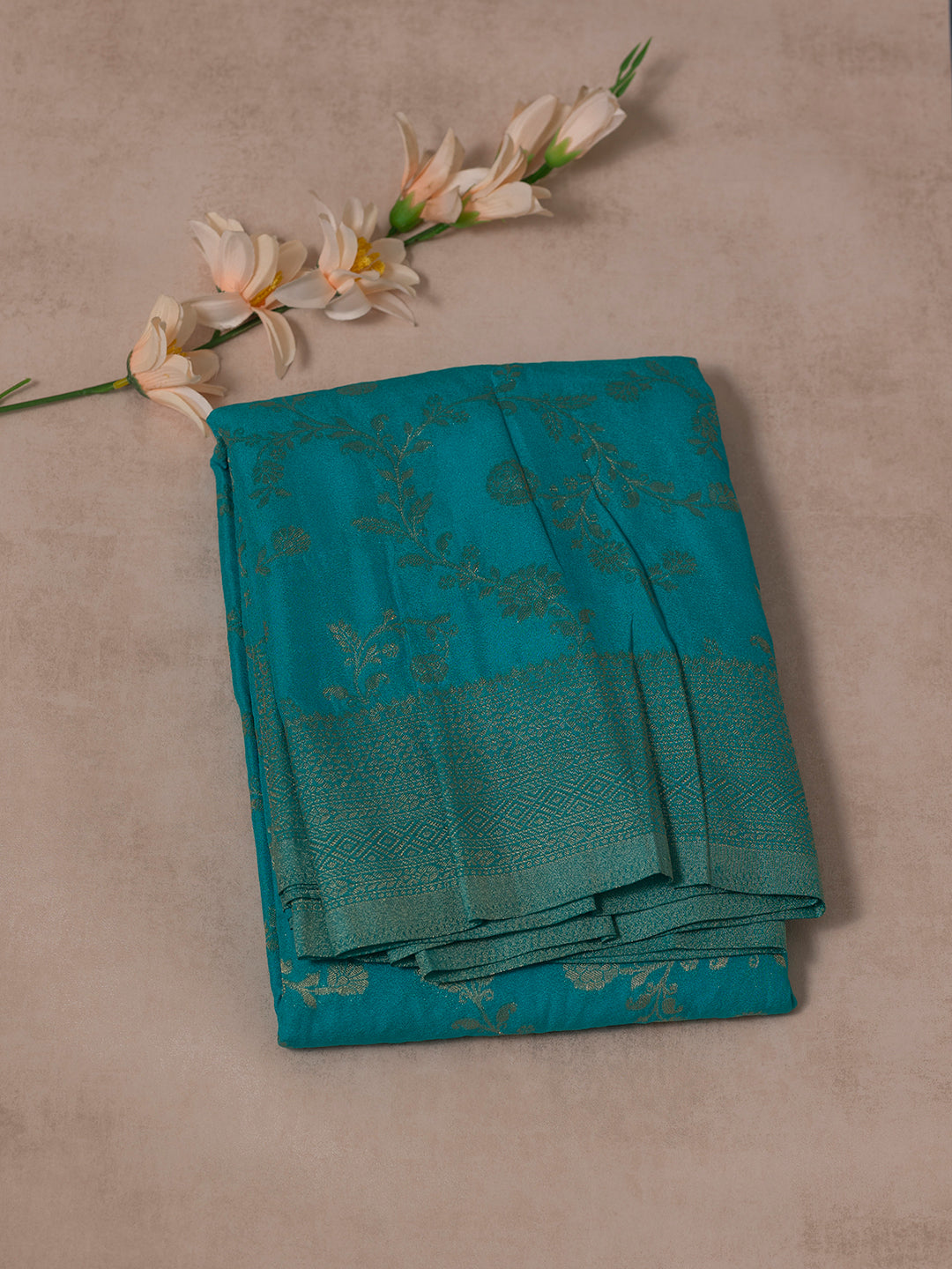 Women Blue Art Silk Printed Saree ASS29