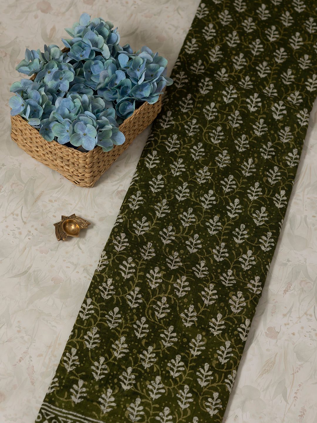 Women Green Semi Linen Digital Printed Saree SL200