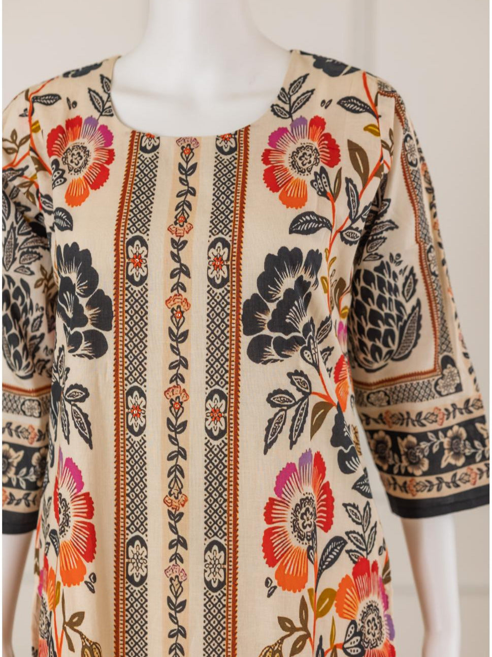 Women Sandal Cotton Printed Kurti Set EKS52