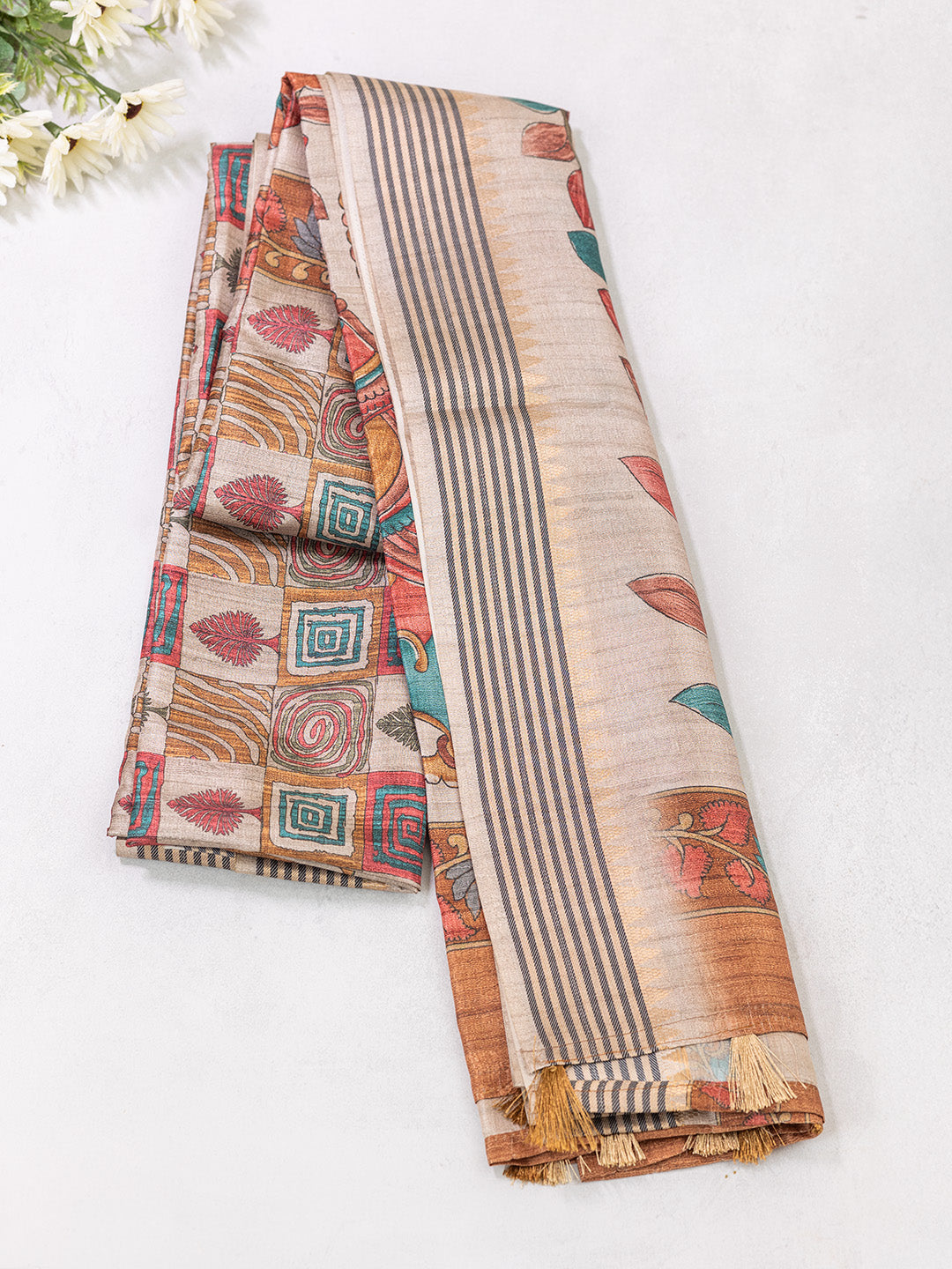 Women Multi Colour Tissue Printed Saree TS40