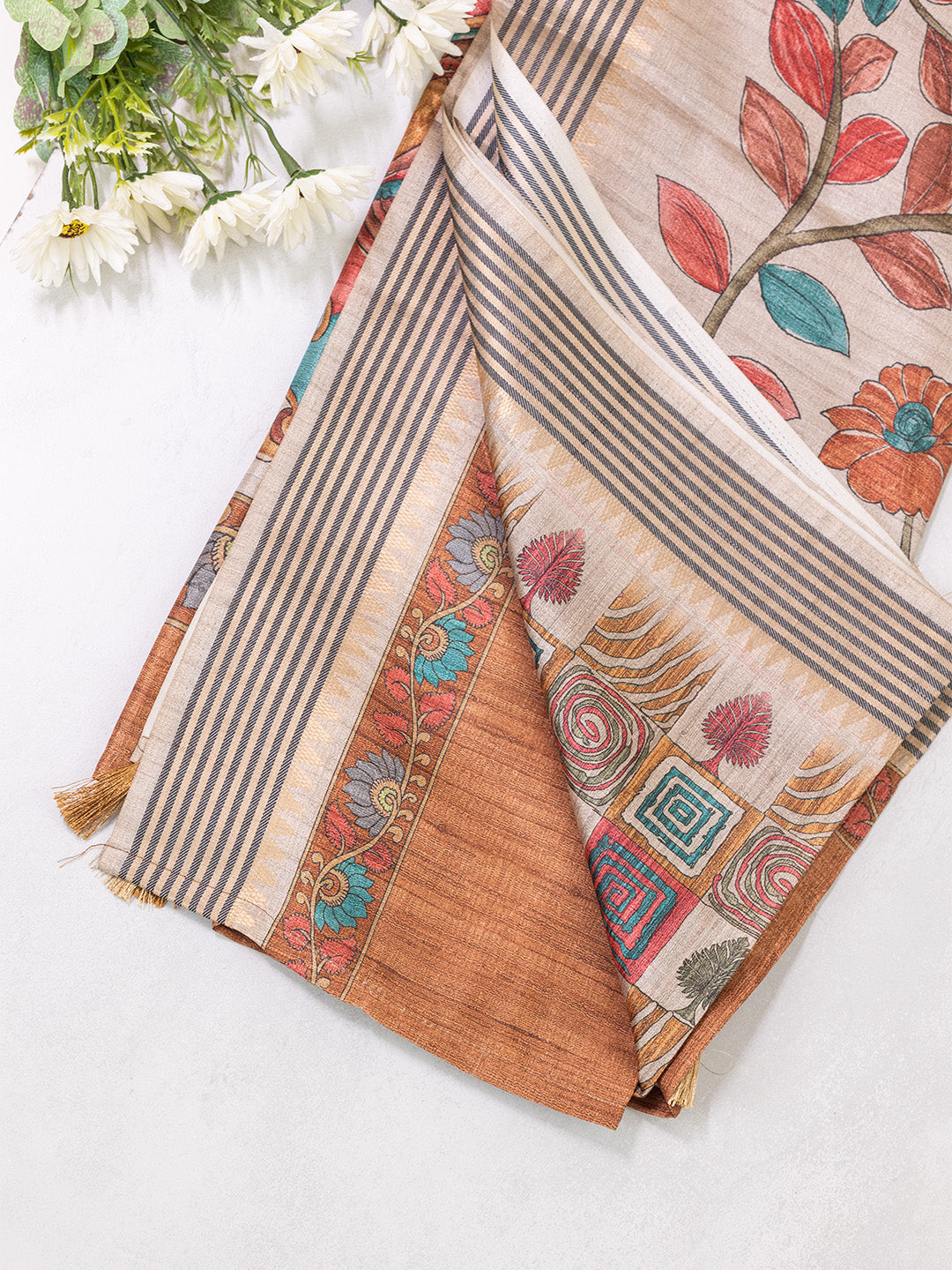 Women Multi Colour Tissue Printed Saree TS40