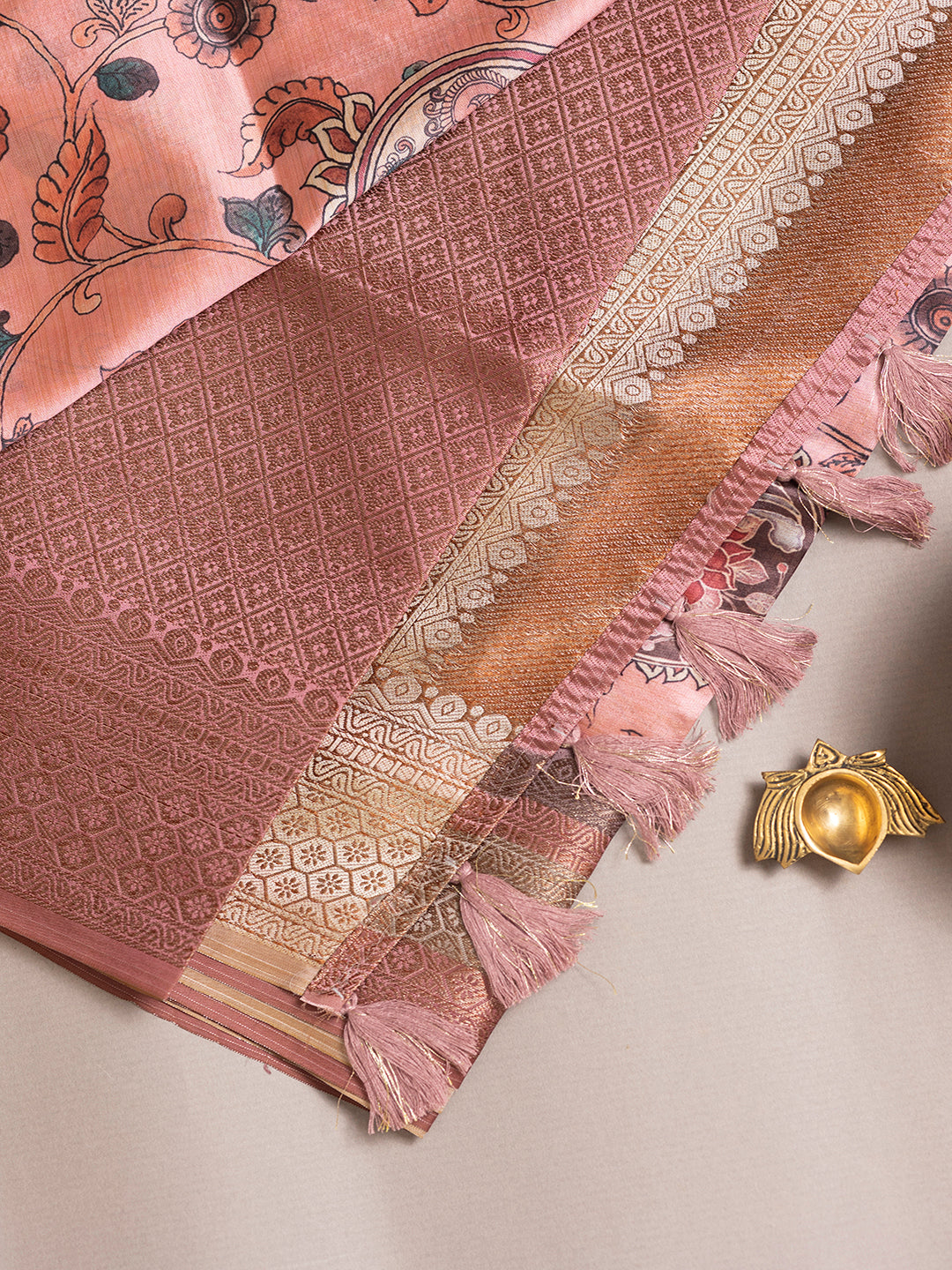 Women Pink Semi Tussar Digital Printed Saree ASS26