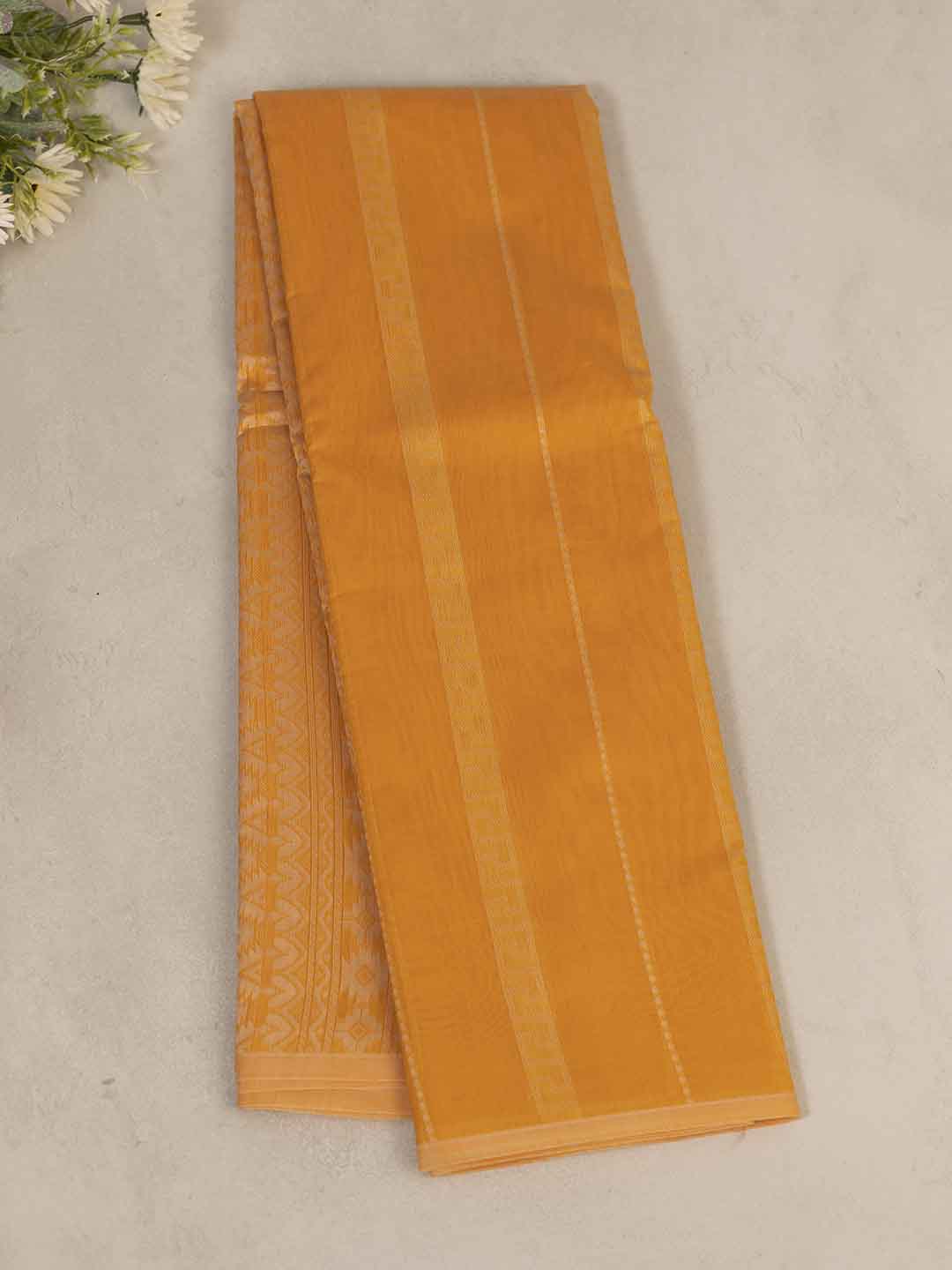 Women Orange Kora Cotton Saree PCS166