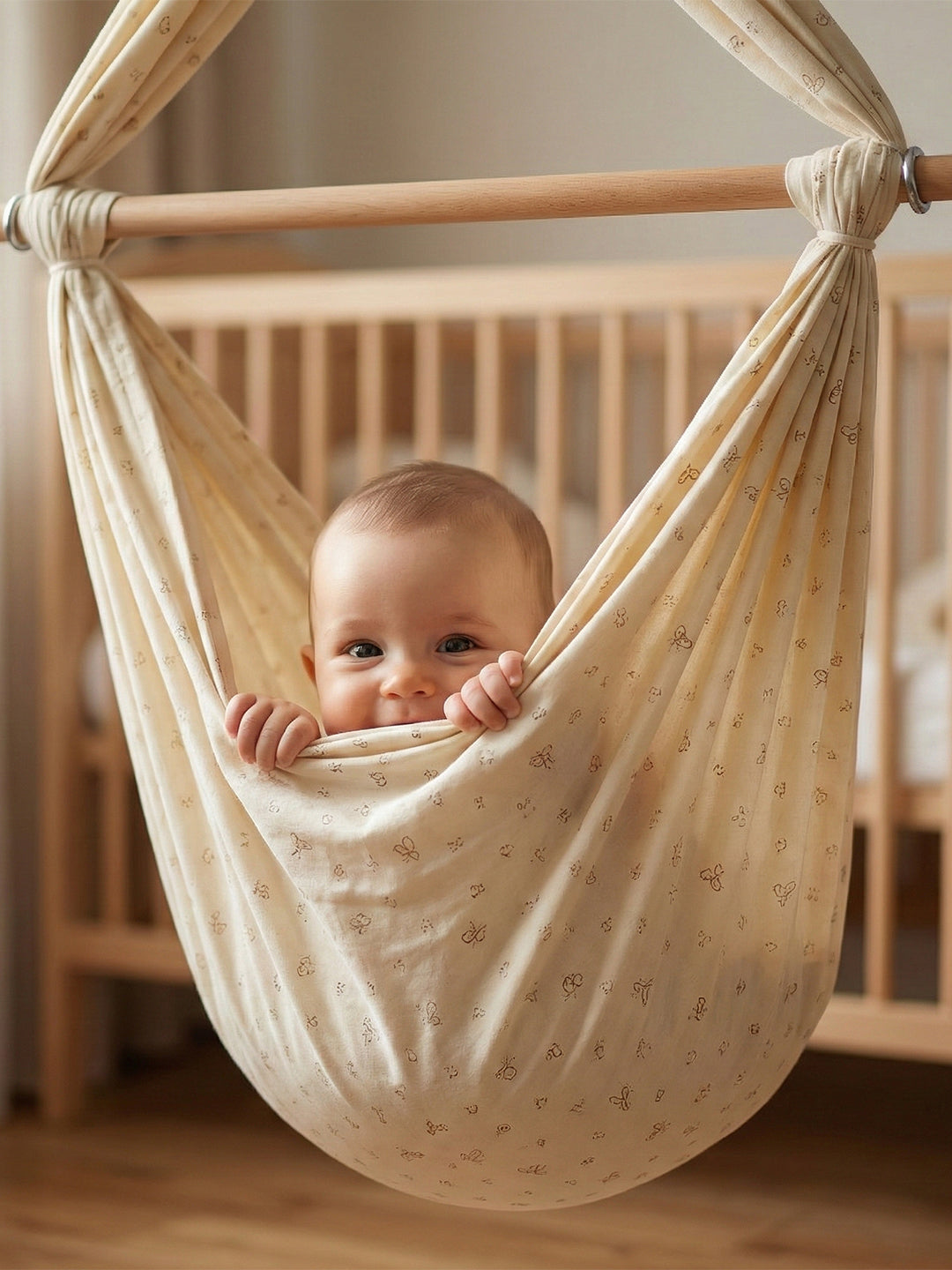 Premium Soft Cotton Baby Hammock Stitched in Assorted Colours & Prints (Thottil/Jhula)
