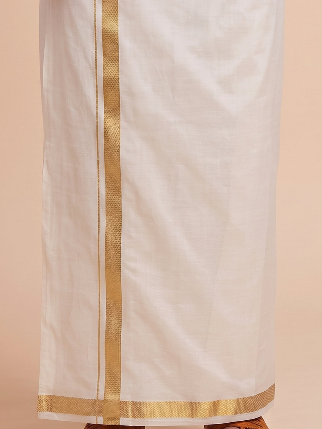 Men Tissue Antique Gold Dhoti & Shirt Set