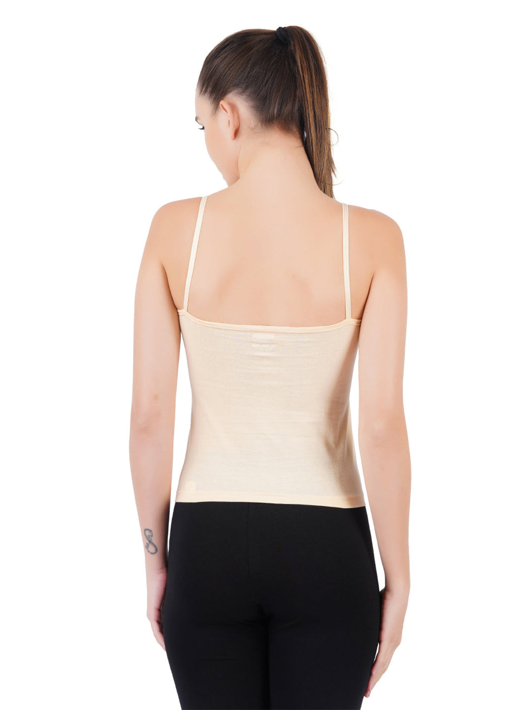 Women Adjustable Straps Skin Colour Camisole Petals (Pack of 2)