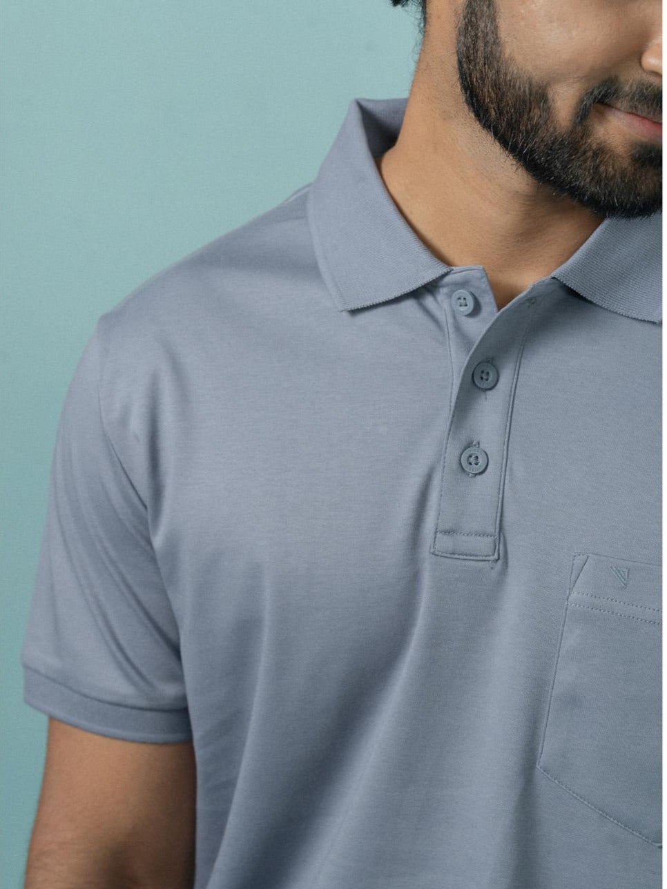 Men Extra Long Staple Cotton Smart Fit Apex Polo T-Shirt Amethyst Grey AX10