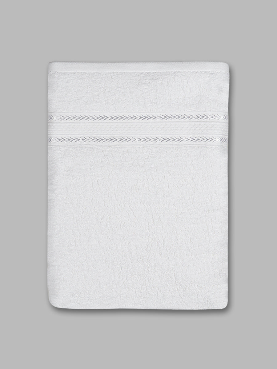 Premium Soft & Absorbent Cotton Bamboo White Terry Bath Towel