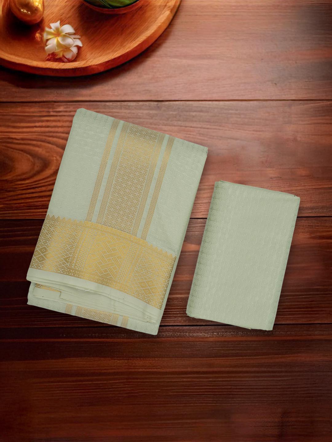 Men Art Silk Dhoti & Shirting Set M.Green Subakalyan (2 in 1) SK03