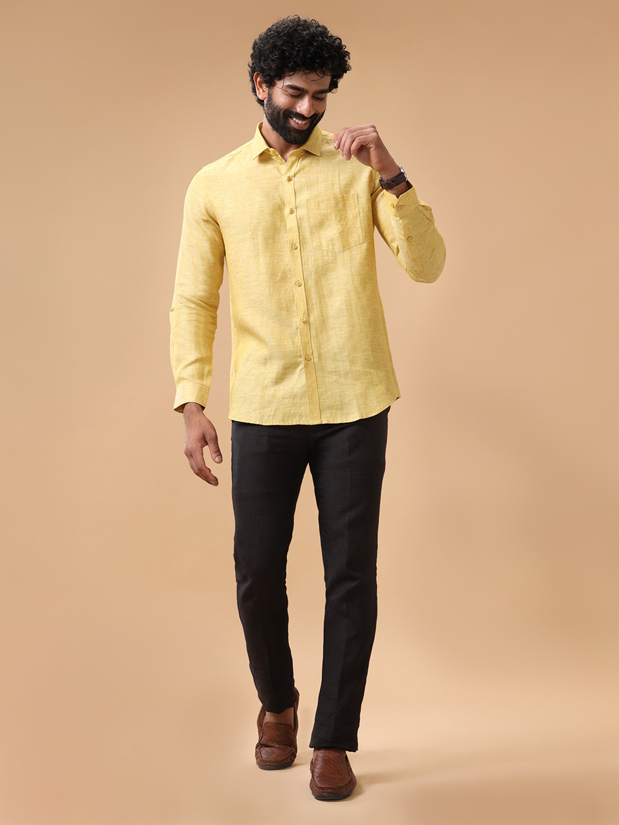 Pure Linen Buttercup Smart Fit Shirt L91