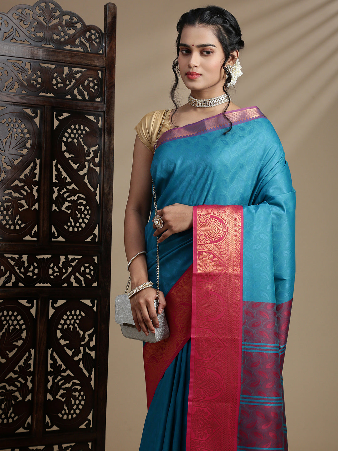 Couple Combo Shirt & Dhoti Set with Saree Jungle Green ASS121