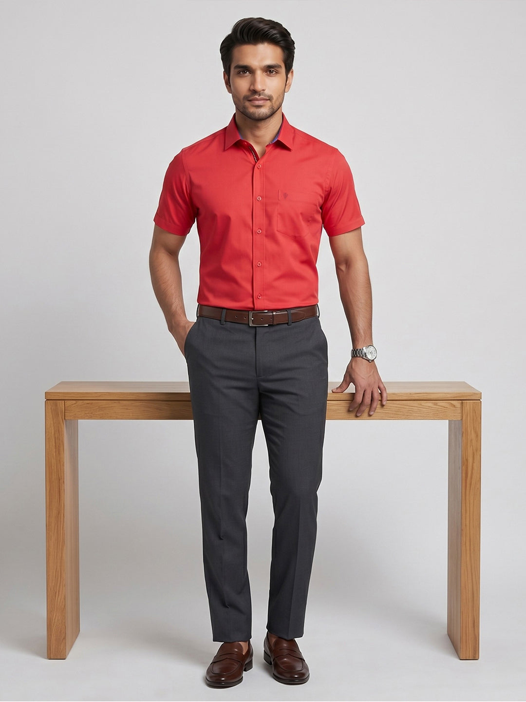 Pack of 2 | 100% Cotton Smart Fit Shirts - Red & Yellow