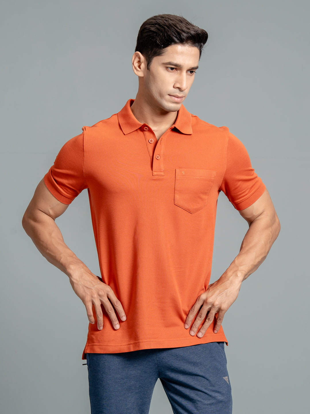 Men Cotton Rich Smart Fit Expert Polo T-Shirt Burnt Orange EP23