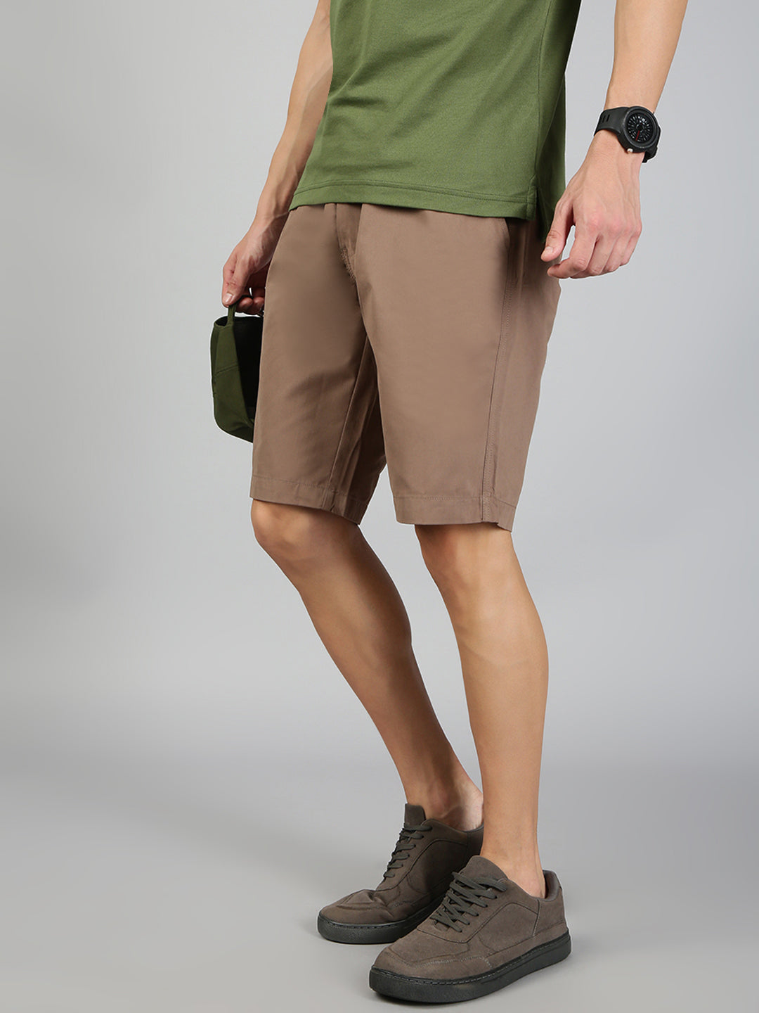 Men 100% Combed Cotton Golf Boxer Shorts Dark Kakki GS7
