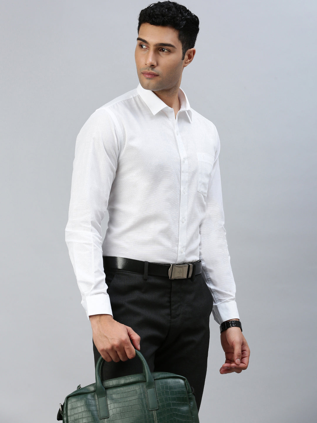 Men 100% Cotton Shirt Celebrity White 32