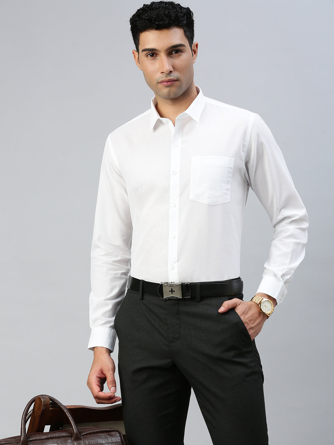 Men Cotton Rich White Shirt  Nanow