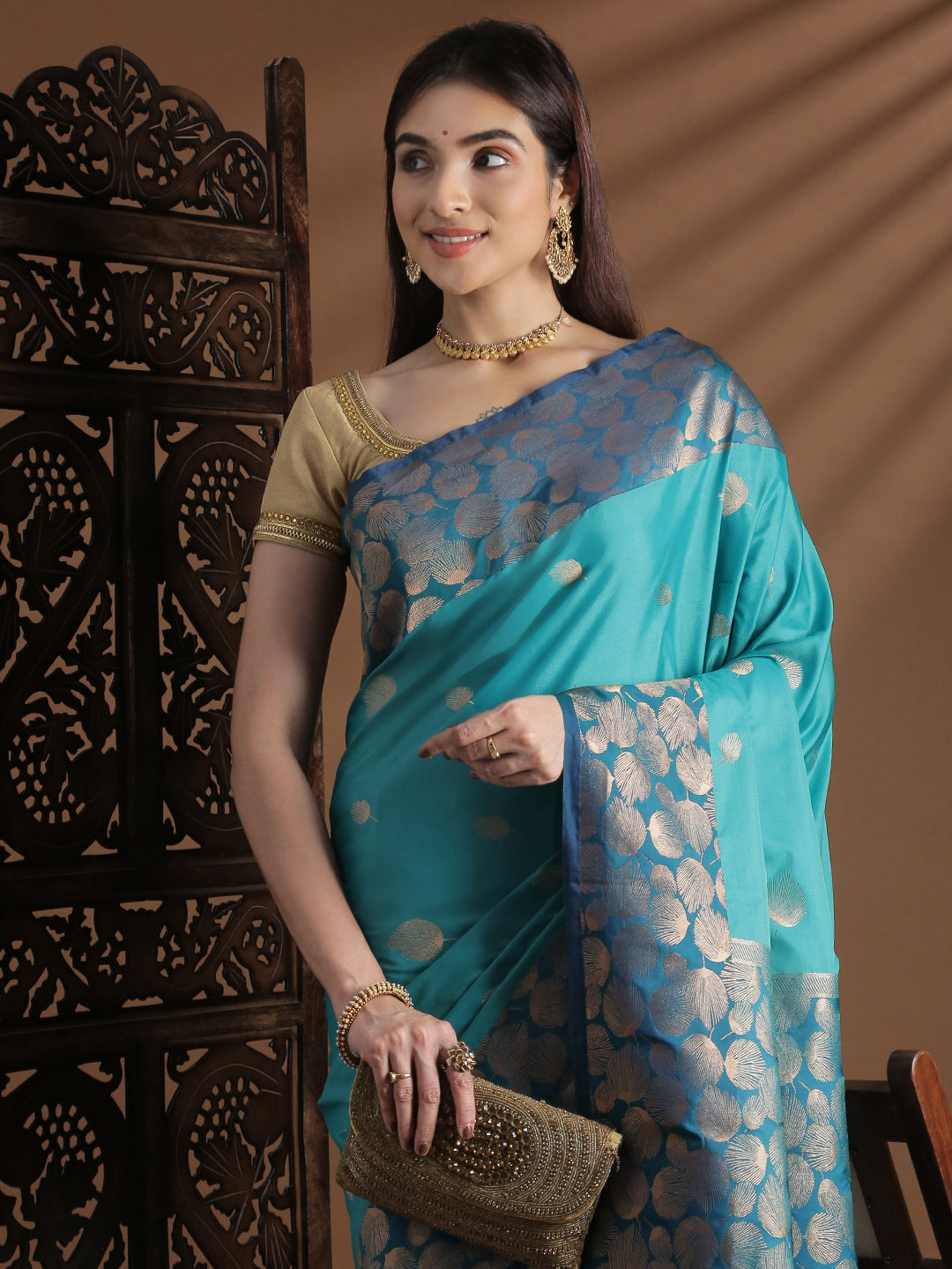Women Soft Silk Saree Green SS414