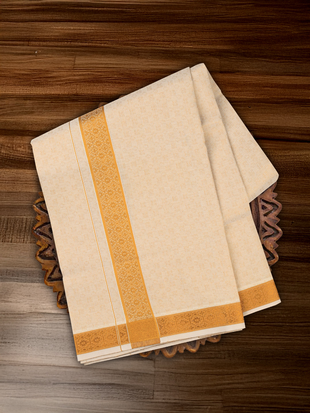 Men Gold Tissue Jacquard Shirting & Dhoti Set Celebrity Elegant CEG01