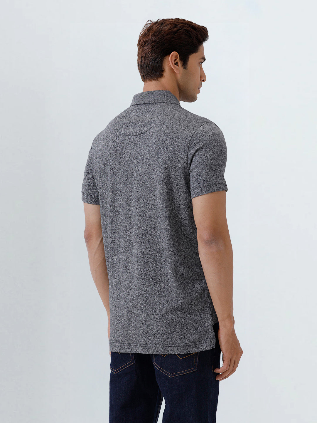 Men TENCEL™ Modal Fibers with Micro technology Polo T-Shirt Black Grindle EMP2