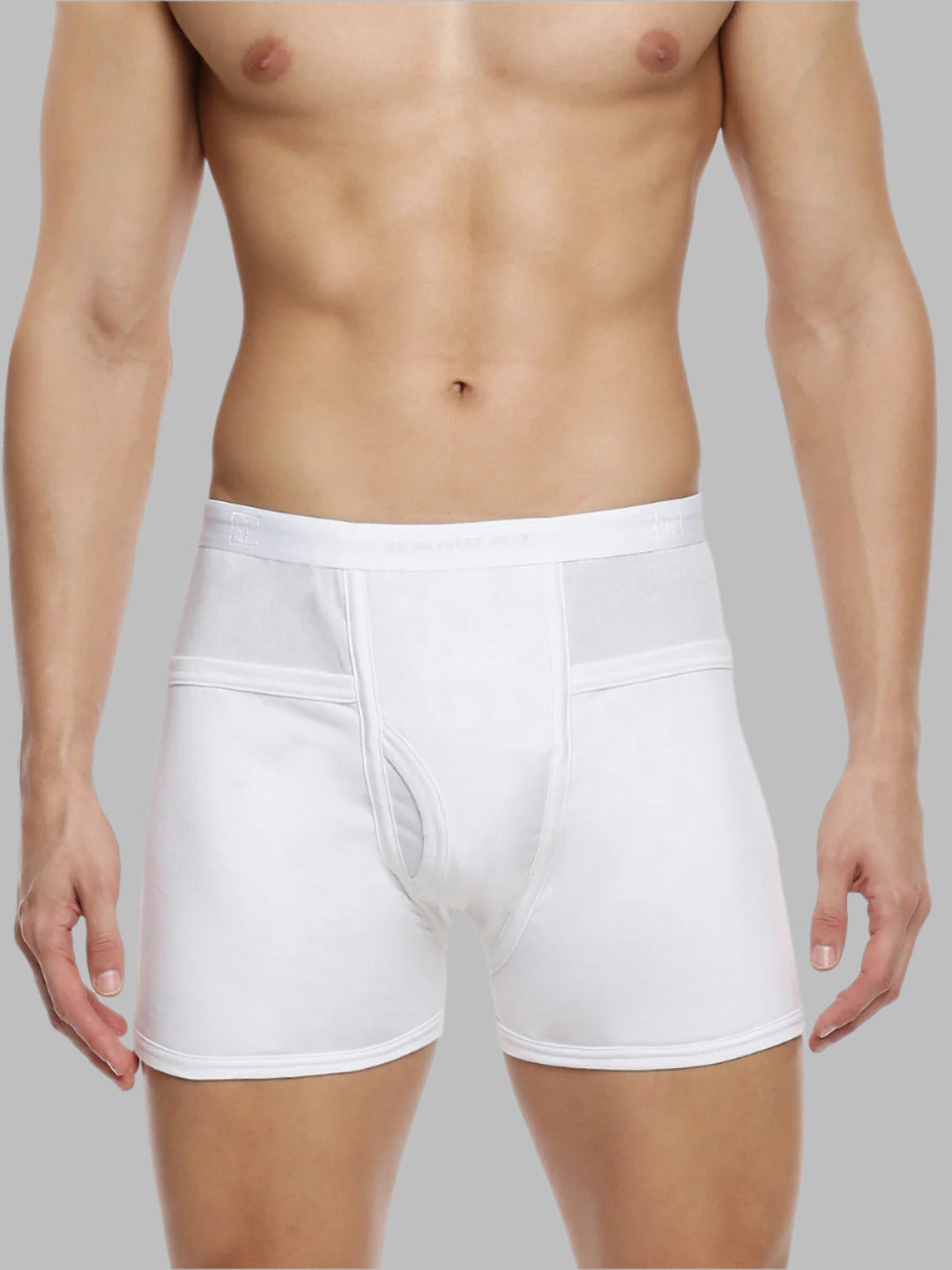 Men 100% Combed Cotton White Pocket Trunk Softex (Pack of 2)
