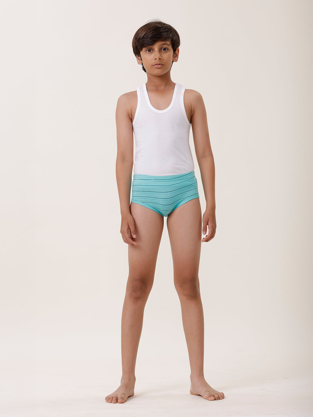 Boys Combed Cotton Assorted Colour Striped Brief (Pack of 4)