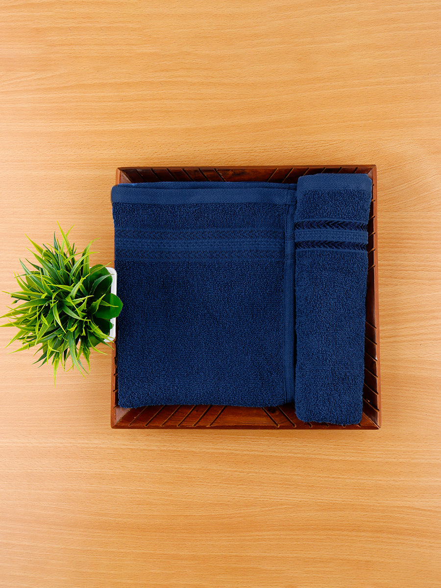 Premium Soft Terry Hand Towel Navy HC8 Pack of 2