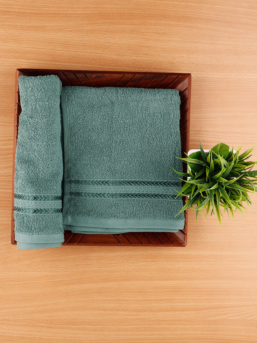 Premium Soft Terry Hand Towel Green HC4 (Pack of 2)