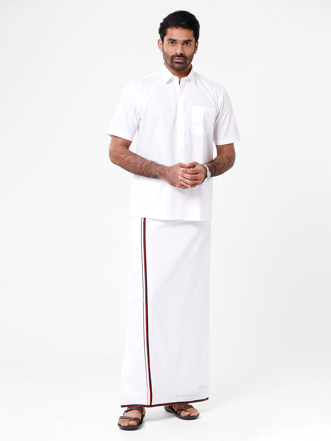Cotton Political Dhoti VIP - DMK-Full view