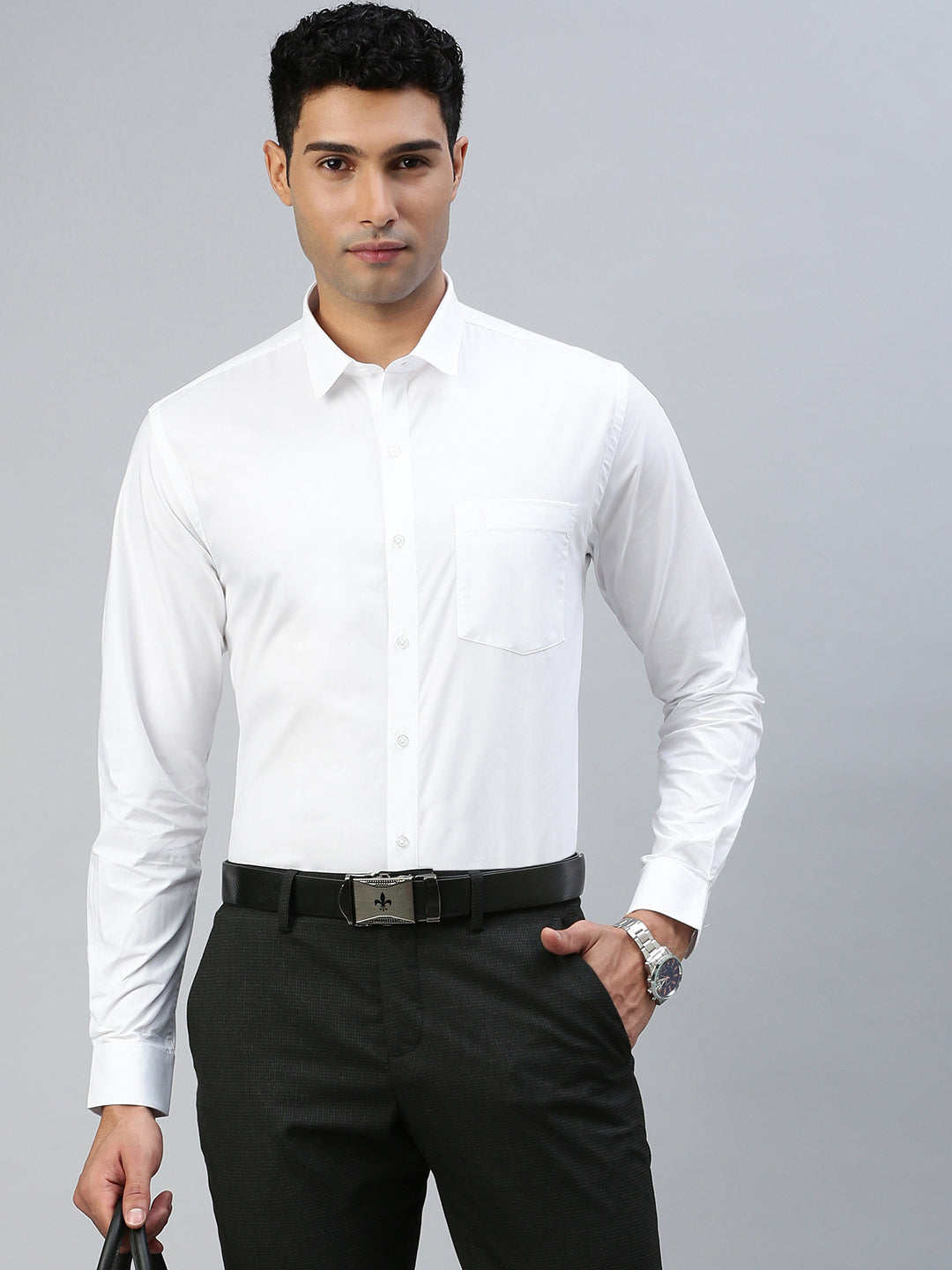 Men 100% Pure Cotton White Shirt