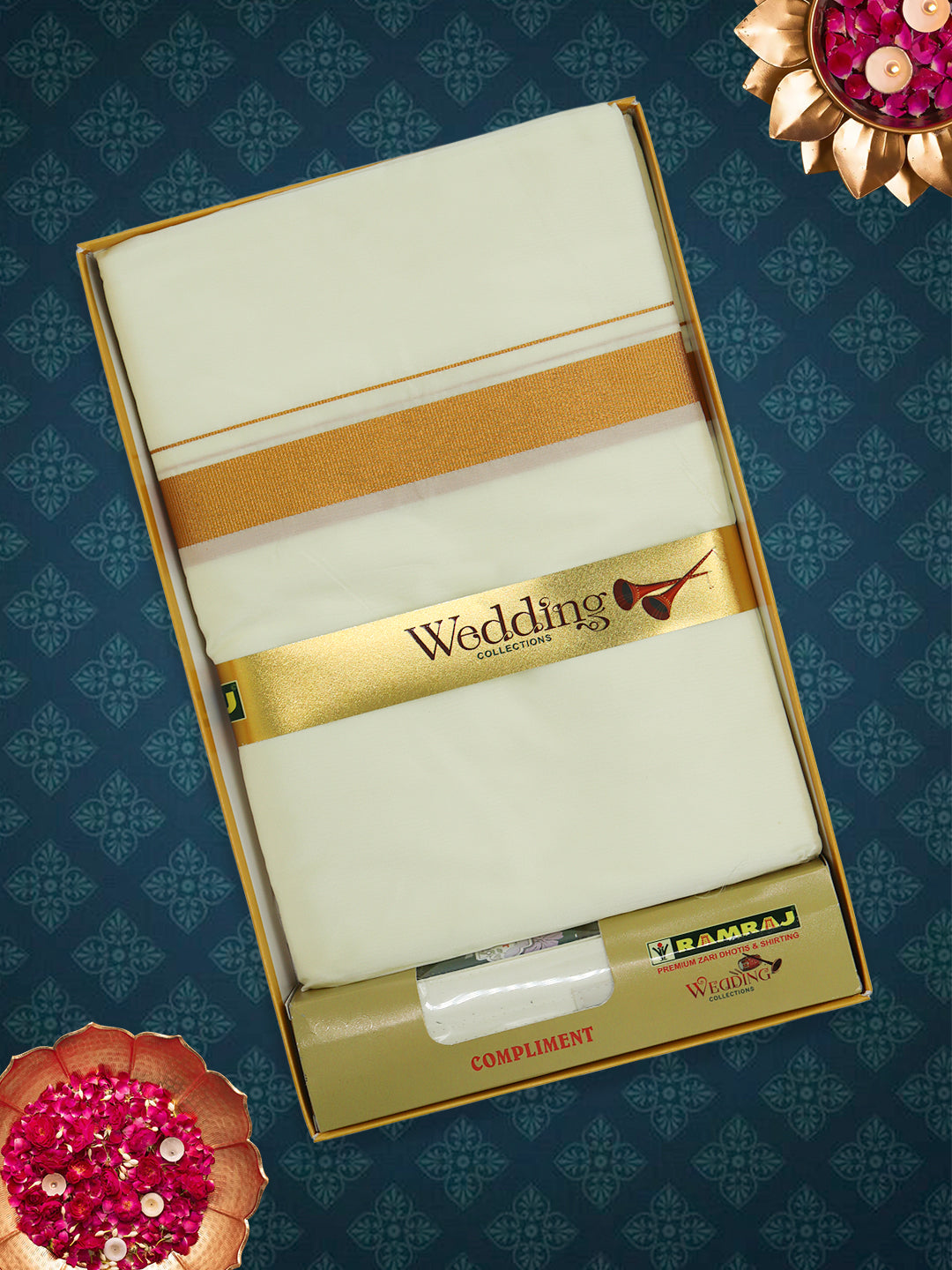 Men Art Silk Dhoti & Shirting Set B.Scotch Ashirwath (2 in 1)