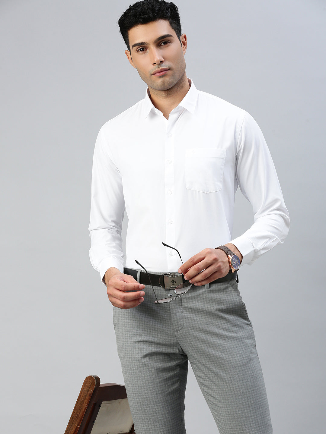 Men Formal White Shirt 2 Pcs Combo