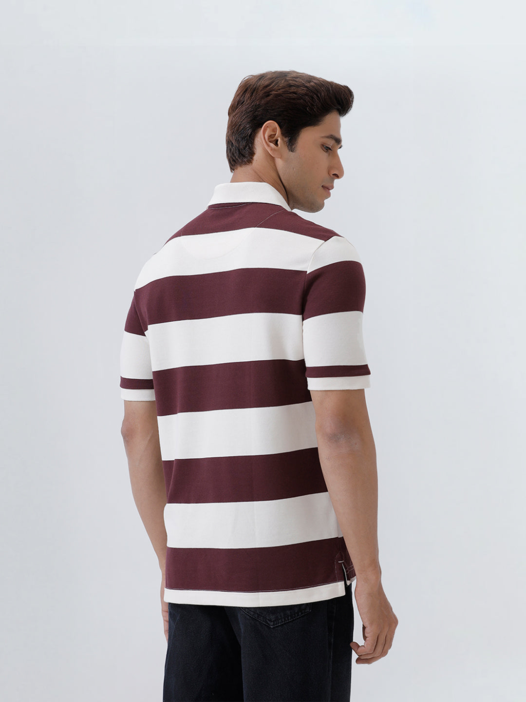 Men Smart Fit Exclusive Striped Polo T-Shirt Vineyard ED2