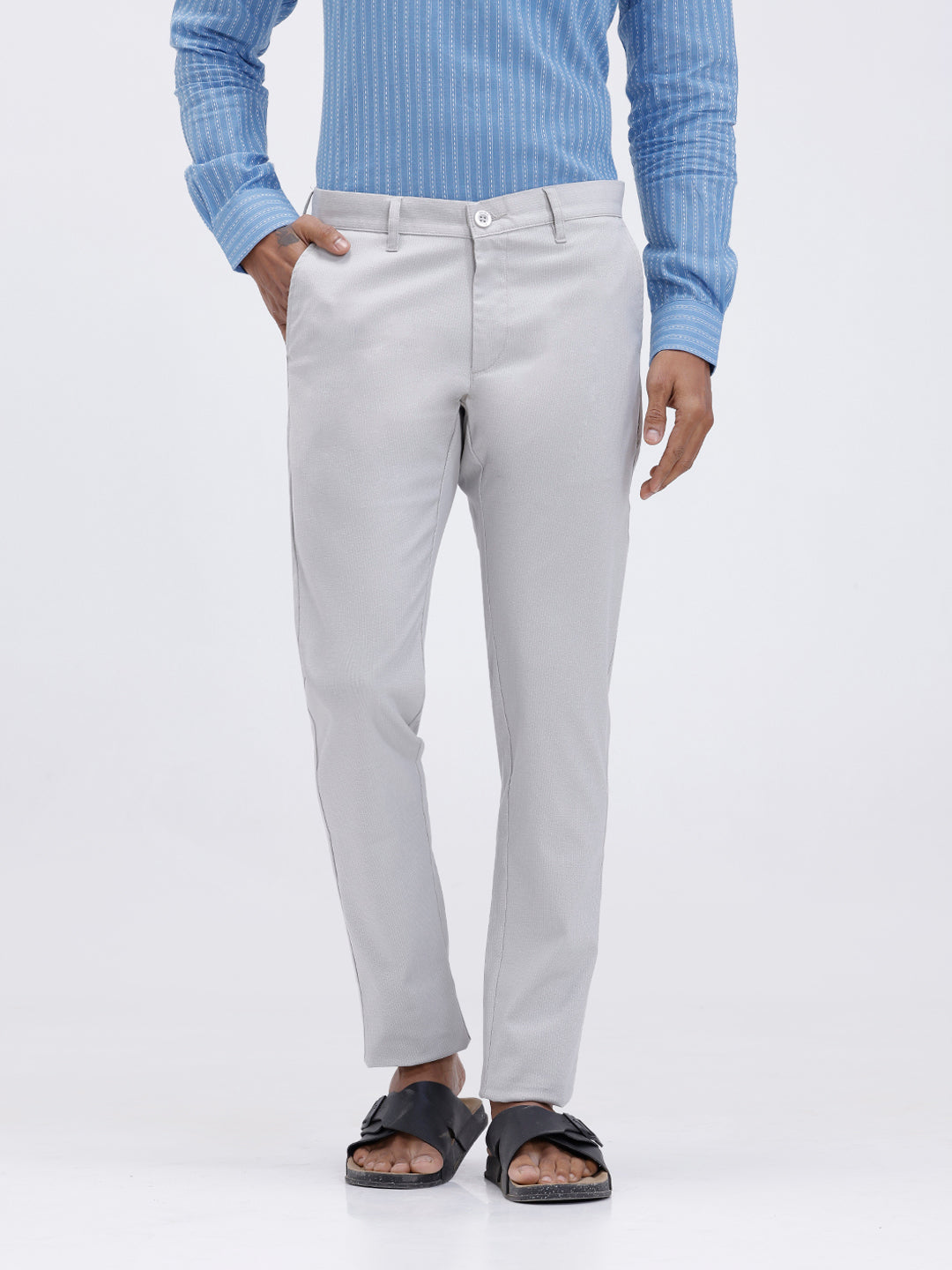 Men’s Smart Fit Cotton Lycra Stretch Pant Grey