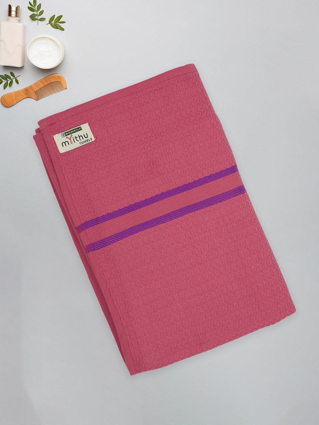 100% Cotton Self Designed Bath Towel Red Magnus MCB11