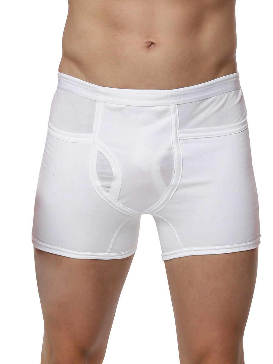 Soft Combed Fine Jersy White Plus Size Pocket Trunks Target (2PCs Pack)