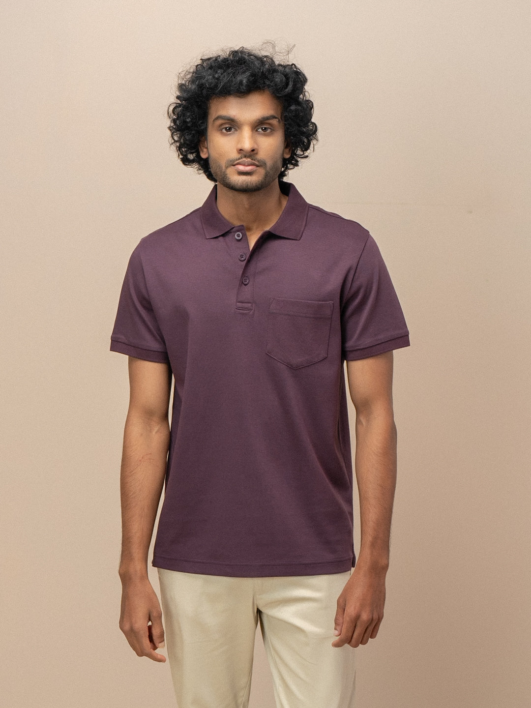 Men Extra Long Staple Cotton Smart Fit Apex Polo T-Shirt Grape AX8