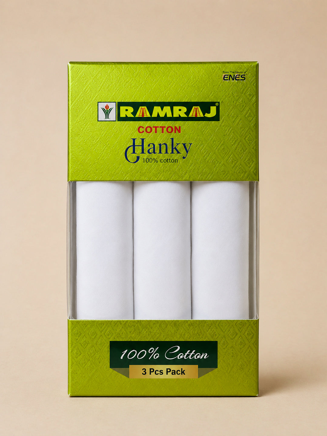 Cotton White Hand Kerchief (3 in 1)