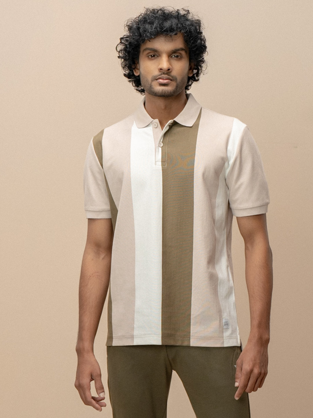 Men Smart Fit Engineered Polo T-Shirt Stone Gray EN29