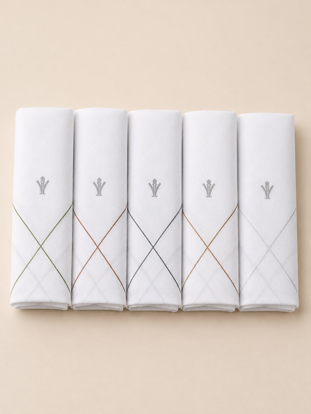 Soft Cotton White Hand Kerchief Set (5 in 1)
